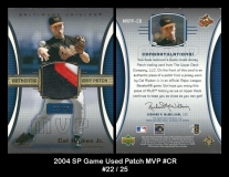 2004 SP Game Used Patch MVP #CR