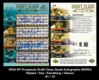 2004 SP Prospects Draft Class Quad Autographs #SRSG