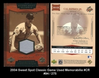 2004 Sweet Spot Classic Game Used Memorabilia #CR