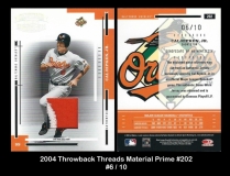 2004 Throwback Threads Material Prime #202