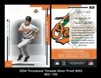2004 Throwback Threads Silver Proof #202