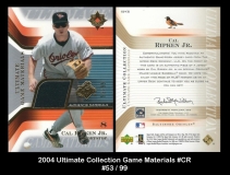 2004 Ultimate Collection Game Materials #CR