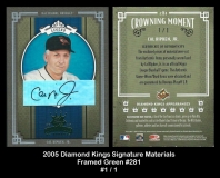 2005 Diamond Kings Signature Framed Green #281