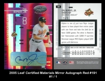 2005 Leaf Certified Materials Mirror Autograph Red #191