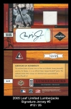 2005 Leaf Limited Lumberjacks Signature Jersey #5