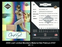 2005 Leaf Limited Monikers Material Bat Platinum #167