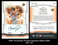 2005 Throwback Threads Signature Marks #281