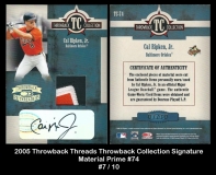 2005 Throwback Threads Throwback Collection Signature Material Prime #74