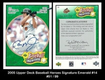 2005 Upper Deck Baseball Heroes Signature Emerald #14