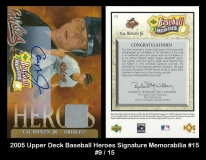 2005 Upper Deck Baseball Heroes Signature Memorabilia #15
