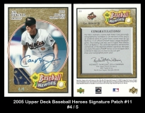2005 Upper Deck Baseball Heroes Signature Patch #11