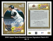2005 Upper Deck Baseball Heroes Signature Patch #13