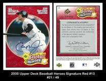 2005 Upper Deck Baseball Heroes Signature Red #13