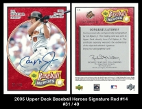 2005 Upper Deck Baseball Heroes Signature Red #14