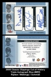 2005 Classic Clippings Cut of History Triple Autograph Blue #MRS