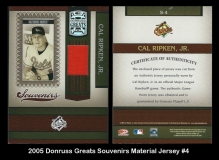 2005 Donruss Greats Souvenirs Material Jersey #4