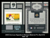 2005 Donruss Signature Stamps Material Pro Ball #10