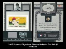 2005 Donruss Signature Stamps Material Pro Ball #2