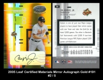 2005 Leaf Certified Materials Mirror Autograph Gold #191