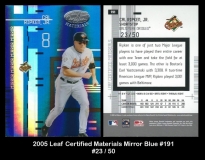 2005 Leaf Certified Materials Mirror Blue #191