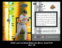 2005 Leaf Certified Materials Mirror Gold #191