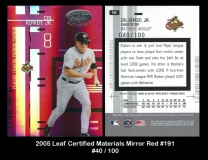 2005 Leaf Certified Materials Mirror Red #191