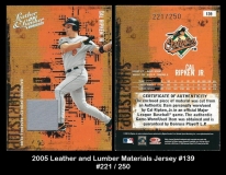 2005 Leather and Lumber Materials Jersey #139