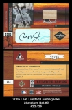 2005 Leaf limited Lumberjacks Signature Bat #5