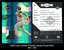 2005 Leaf Limited Threads Jersey Prime #167