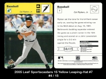 2005 Leaf Sportscasters 15 Yellow Leaping-Hat #7