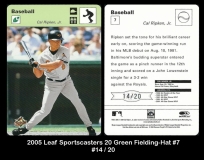 2005 Leaf Sportscasters 20 Green Fielding-Hat #7