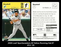 2005 Leaf Sportscasters 20 Yellow Running-Hat #7