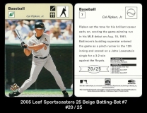 2005 Leaf Sportscasters 25 Beige Batting-Bat #7
