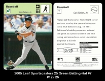 2005 Leaf Sportscasters 25 Green Batting-Hat #7