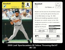 2005 Leaf Sportscasters 25 Yellow Throwing-Bat #7