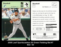 2005 Leaf Sportscasters 30 Green Fielding-Bat #7