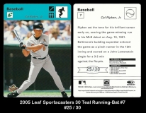 2005 Leaf Sportscasters 30 Teal Running-Bat #7