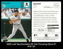 2005 Leaf Sportscasters 30 Teal Throwing-Glove #7