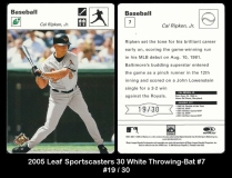 2005 Leaf Sportscasters 30 White Throwing-Bat #7