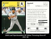 2005 Leaf Sportscasters 30 Yellow Throwing-Glove #7