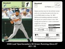 2005 Leaf Sportscasters 35 Green Running-Glove #7