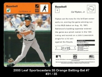 2005 Leaf Sportscasters 35 Orange Batting-Bat #7