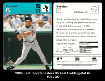 2005 Leaf Sportscasters 35 Teal Fielding-Bat #7
