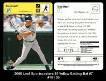 2005 Leaf Sportscasters 35 Yellow Batting-Ball #7