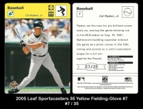 2005 Leaf Sportscasters 35 Yellow Fielding-Glove #7