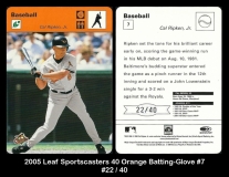 2005 Leaf Sportscasters 40 Orange Batting-Glove #7