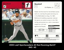 2005 Leaf Sportscasters 40 Red Running-Bat #7