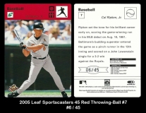 2005 Leaf Sportscasters 45 Red Throwing-Ball #7