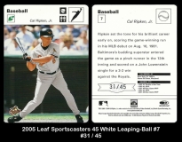 2005 Leaf Sportscasters 45 White Leaping-Ball #7