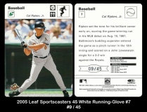 2005 Leaf Sportscasters 45 White Running-Glove #7